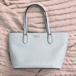 Kate Spade Large Light Blue Tote Shoulder Bag